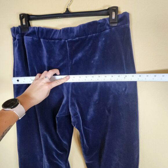Lauren Ralph Lauren Navy Blue‎ Velvet Pull On Lounge comfort elastic Pants Sz XL - Picture 9 of 10